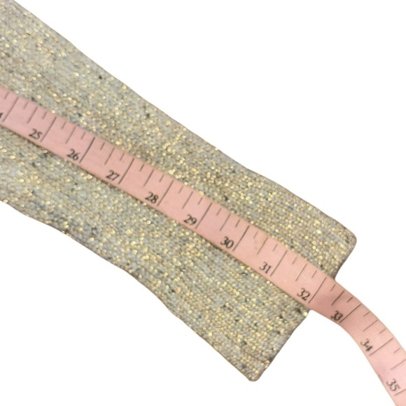 J. Crew Lamb Wool Gold Shimmer Gray Winter Sweater Women’s M Christmas Holiday - Picture 11 of 13